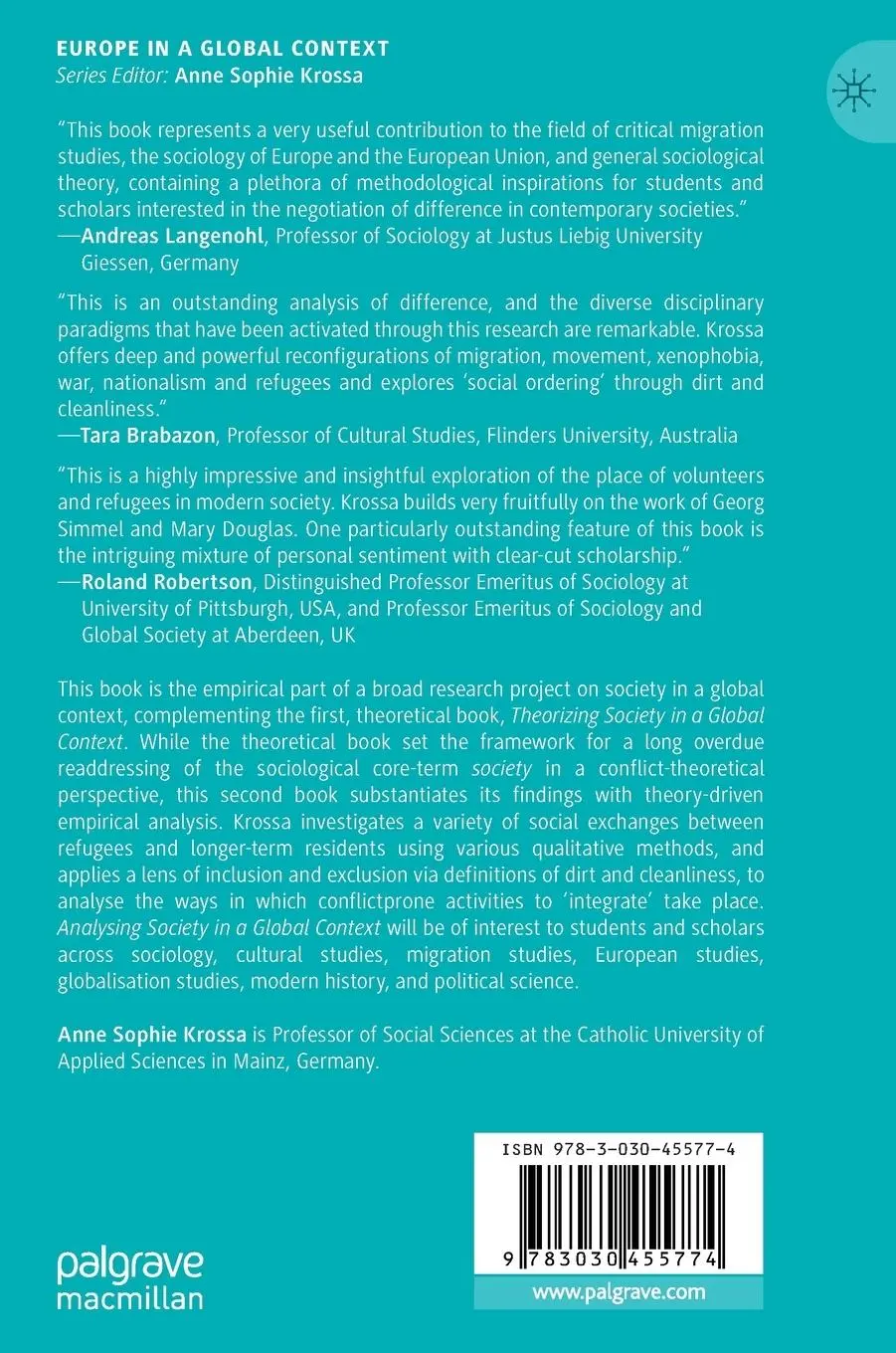 Rückseite: 9783030455774 | Analysing Society in a Global Context | Anne Sophie Krossa | Buch | x