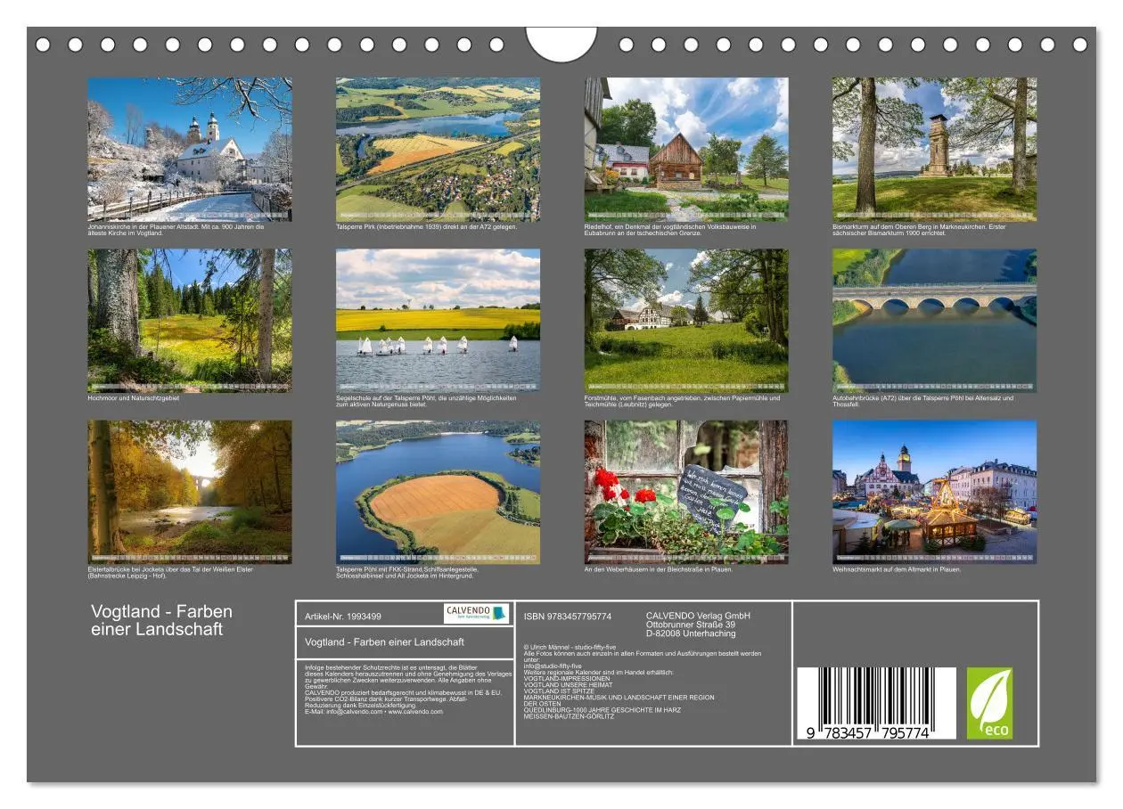 Bild: 9783457795774 | Vogtland - Farben einer Landschaft (Wandkalender 2026 DIN A4 quer),...