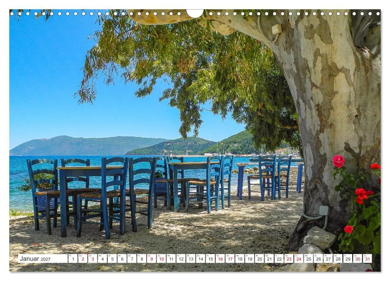Bild: 9783569425774 | Kefalonia, Inseltraum in Blau (Wandkalender 2027 DIN A3 quer),...