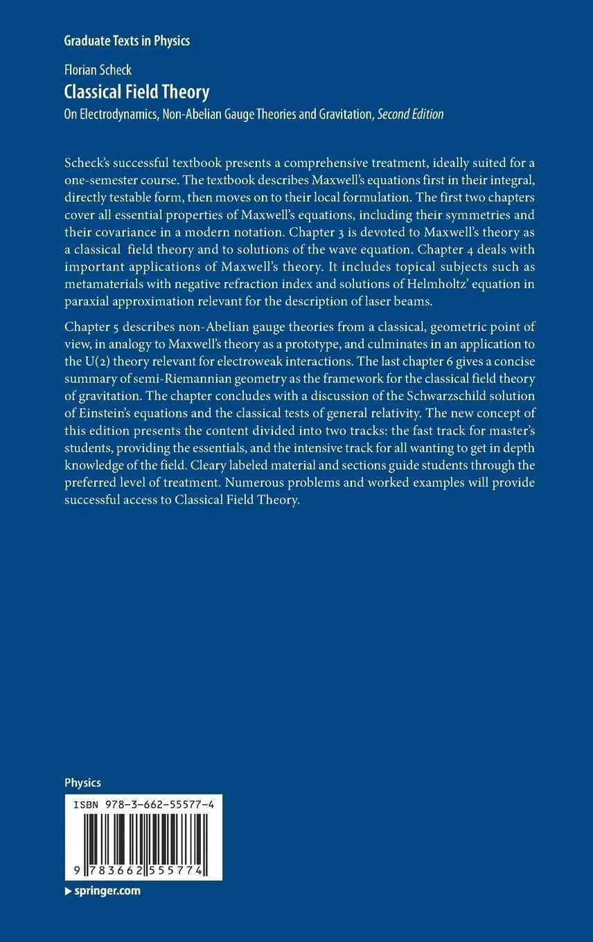 Rückseite: 9783662555774 | Classical Field Theory | Florian Scheck | Buch | xv | Englisch | 2018