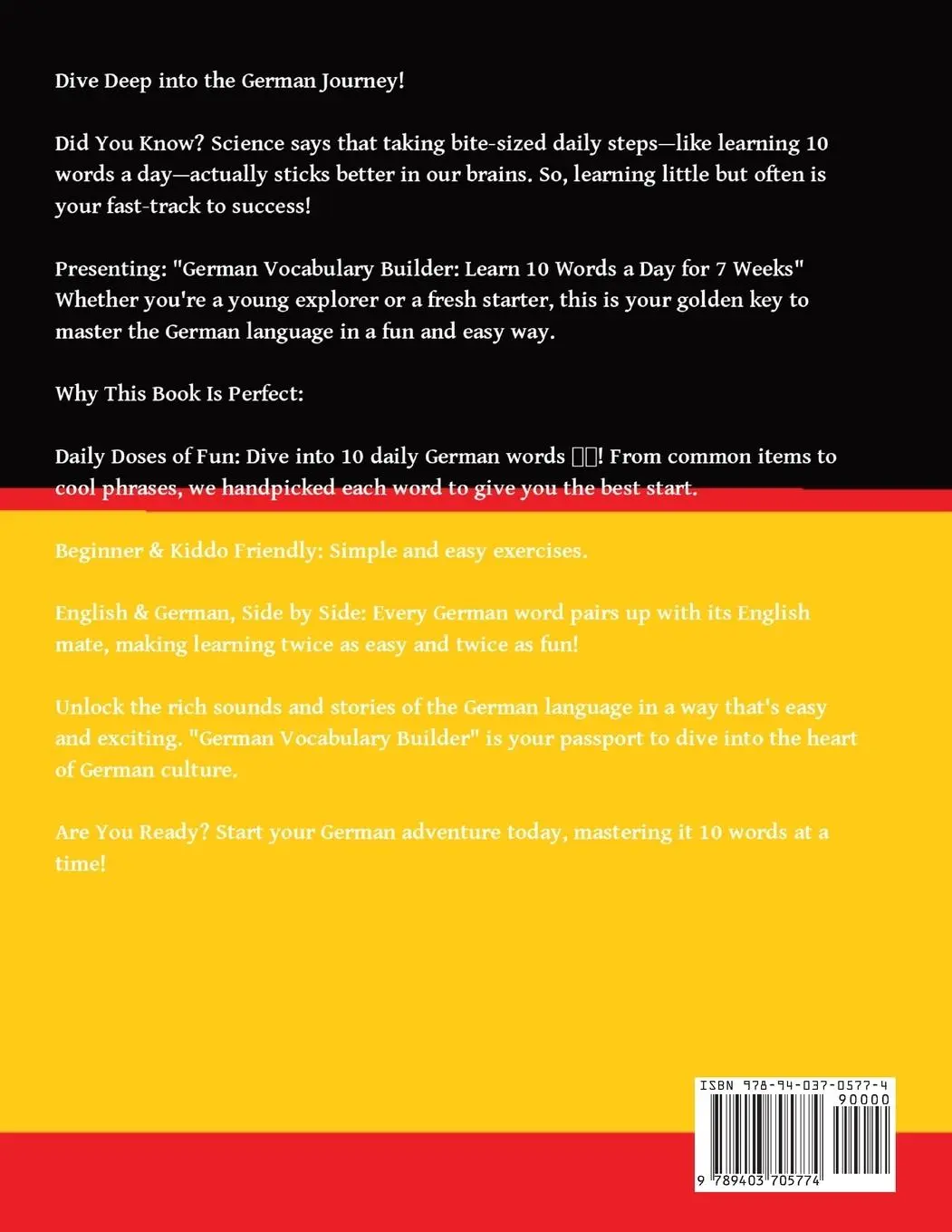 Rückseite: 9789403705774 | German Vocabulary Builder | Auke de Haan (u. a.) | Taschenbuch | 2023