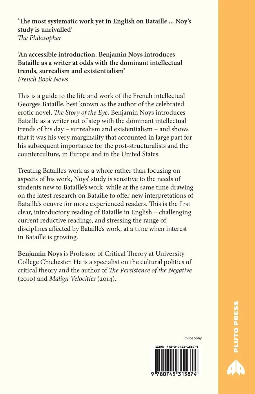 Rückseite: 9780745315874 | Georges Bataille | A Critical Introduction | Benjamin Noys | Buch