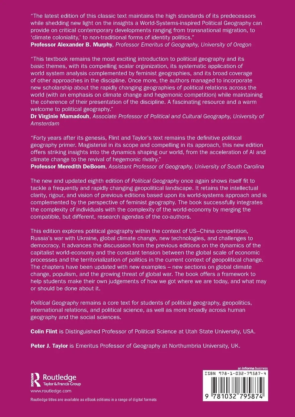 Rückseite: 9781032795874 | Political Geography | World-Economy, Nation-State, and Locality | Buch