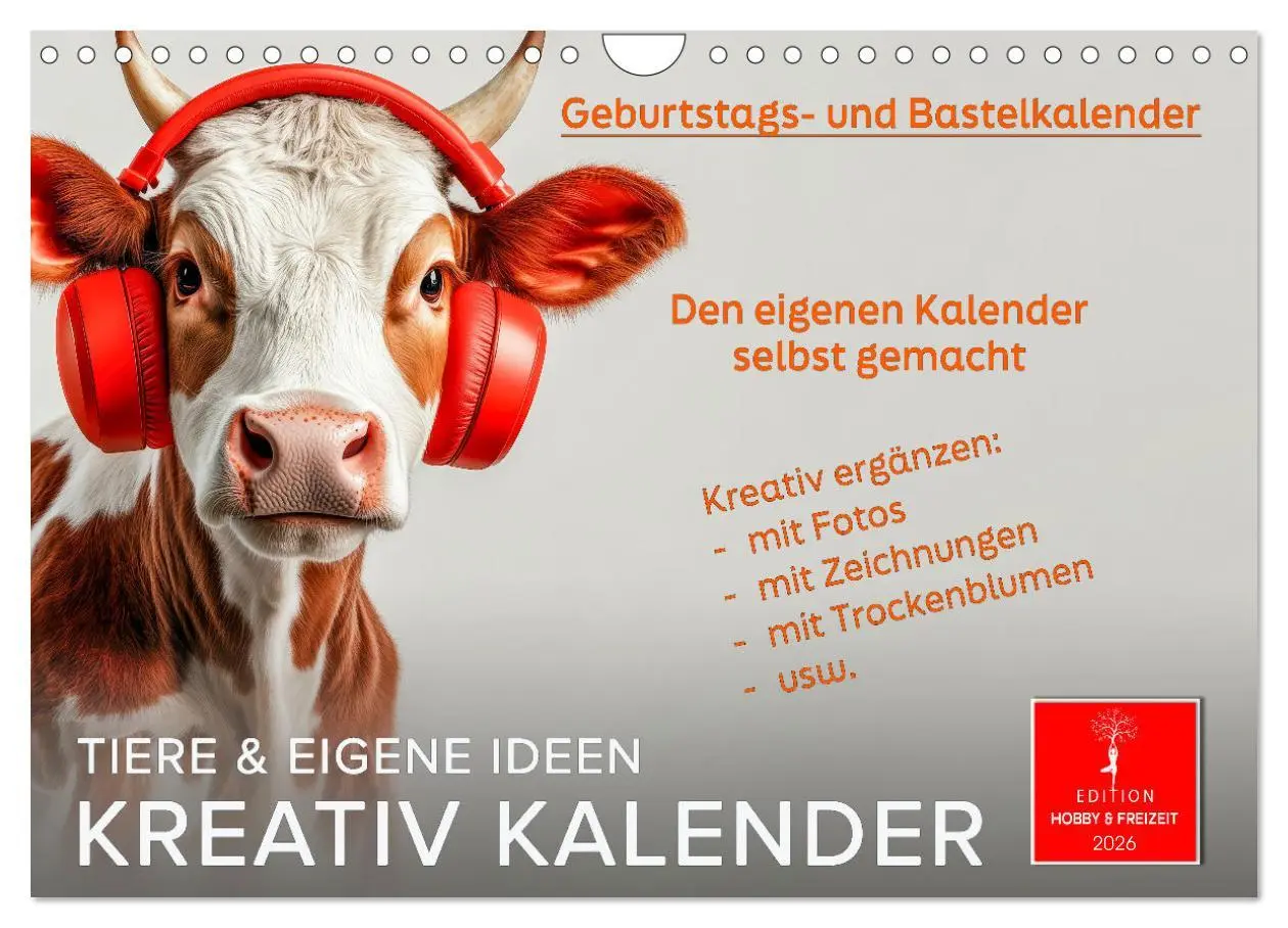 Cover: 9783457305874 | Kreativ Kalender - Tiere &amp; eigene Ideen (Wandkalender 2026 DIN A4...