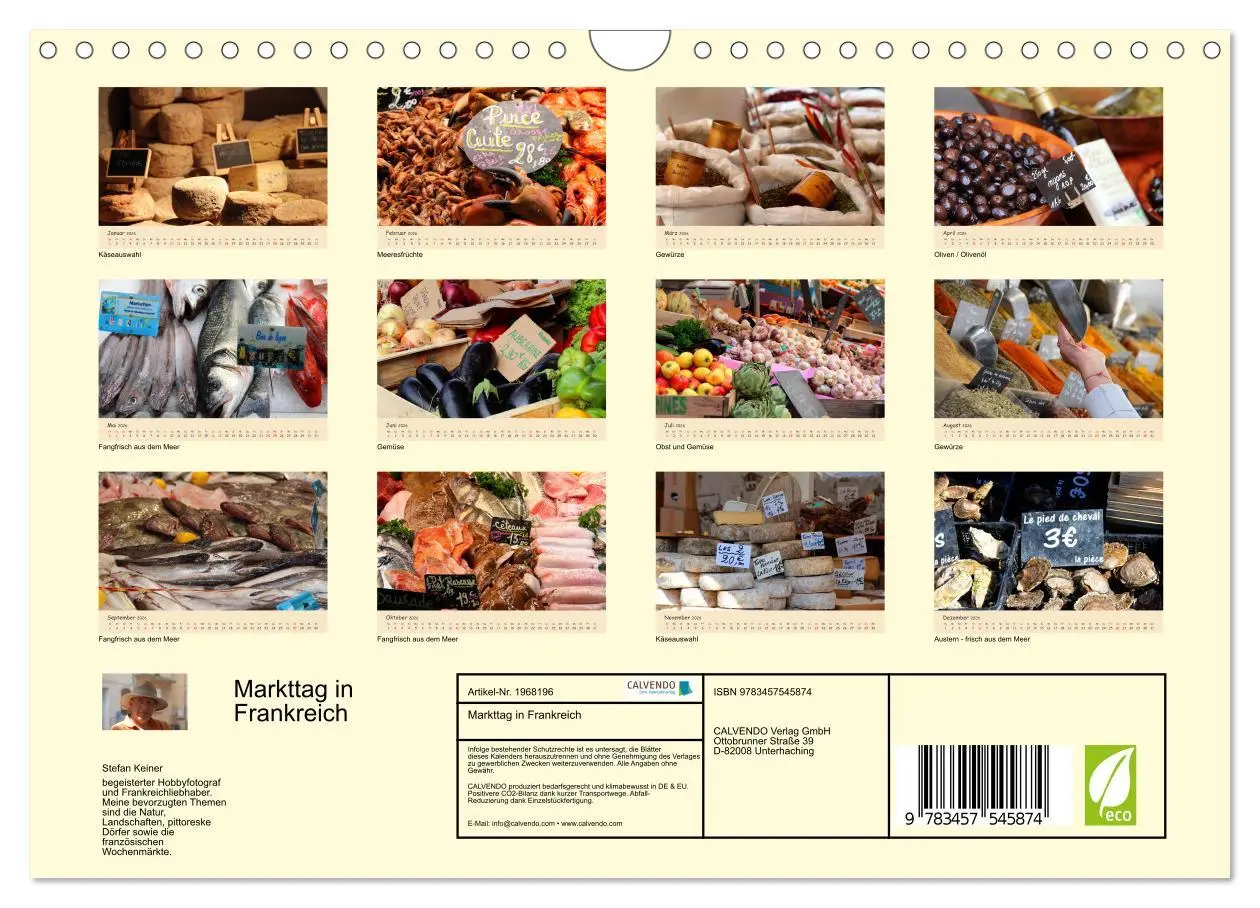 Bild: 9783457545874 | Markttag in Frankreich (Wandkalender 2026 DIN A4 quer), CALVENDO...