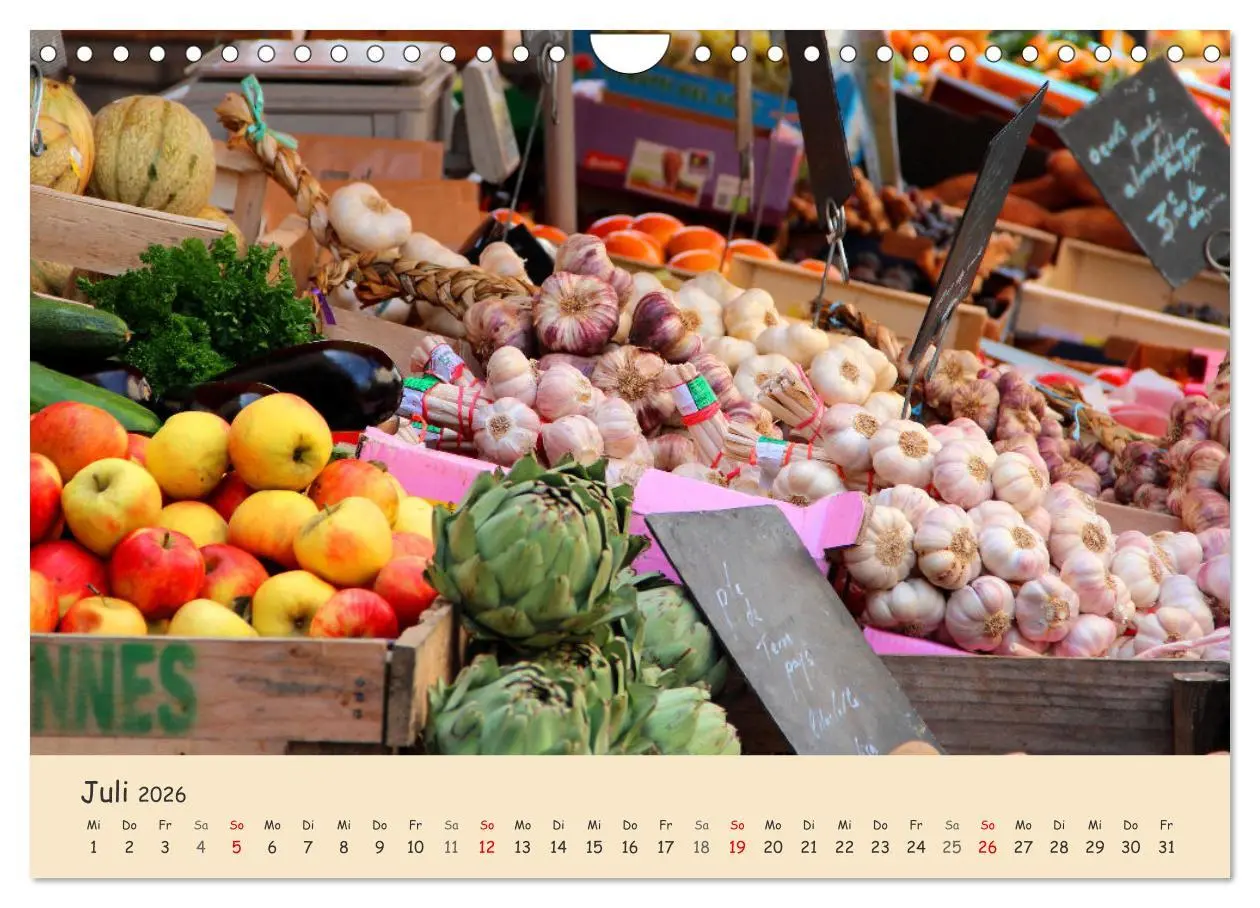 Bild: 9783457545874 | Markttag in Frankreich (Wandkalender 2026 DIN A4 quer), CALVENDO...