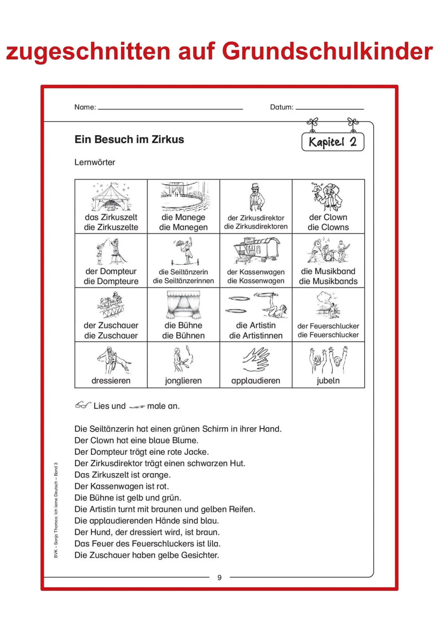 Bild: 9783867405874 | Ich lerne Deutsch Band 3 | Sonja Thomas | Broschüre | 44 S. | Deutsch
