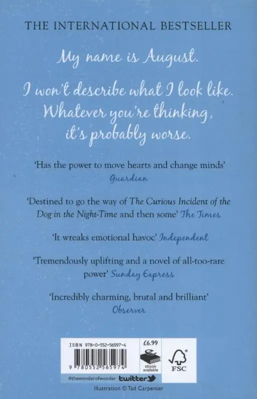 Rückseite: 9780552565974 | Wonder | R. J. Palacio | Taschenbuch | B-format paperback | 315 S.