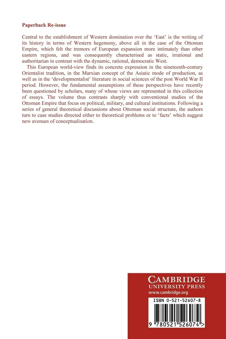 Rückseite: 9780521526074 | The Ottoman Empire and the World-Economy | Huri Islamogu-Inan | Buch