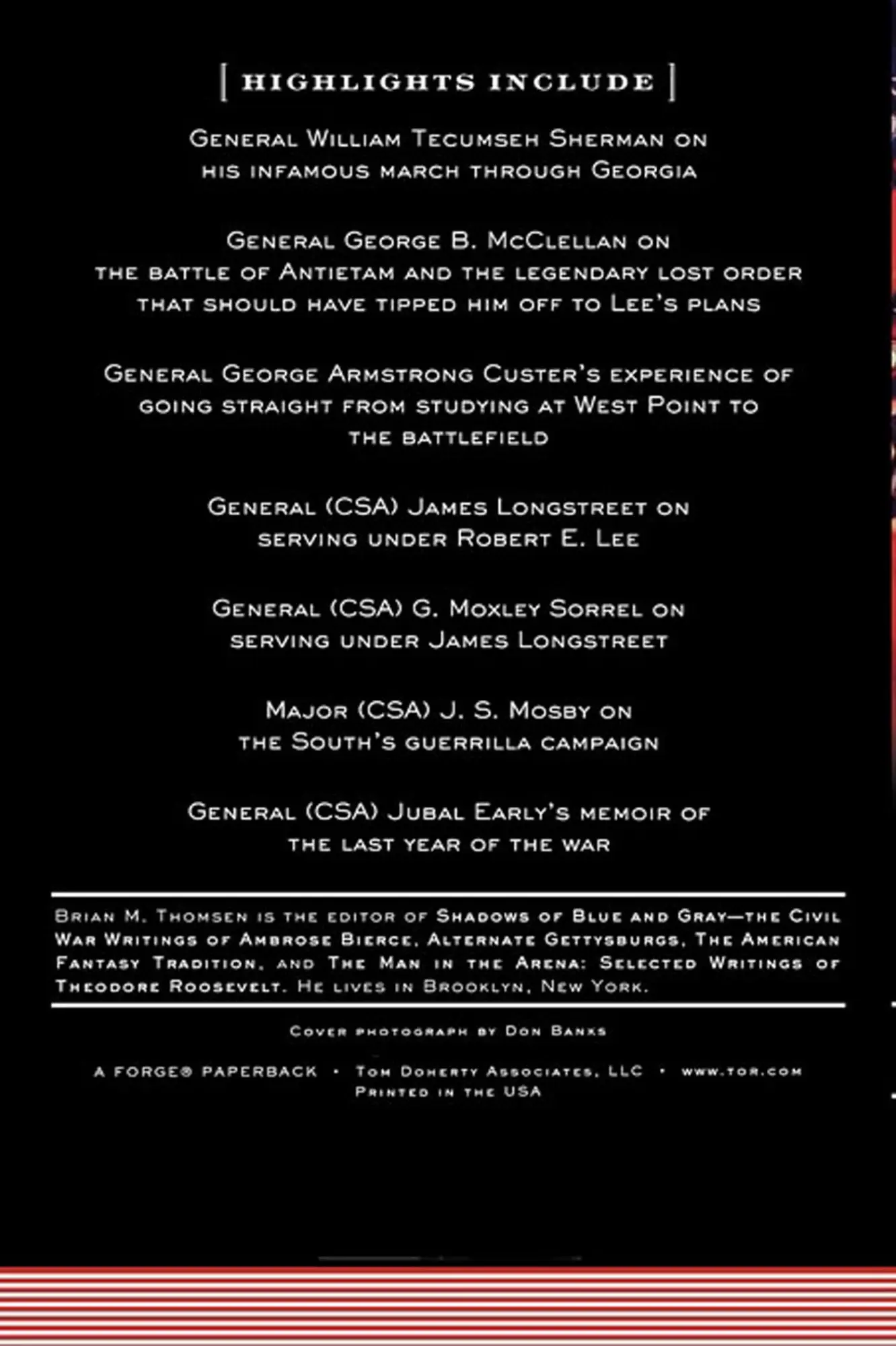 Rückseite: 9780765306074 | Commanding Voices of Blue &amp; Gray | Brian M. Thomsen | Taschenbuch