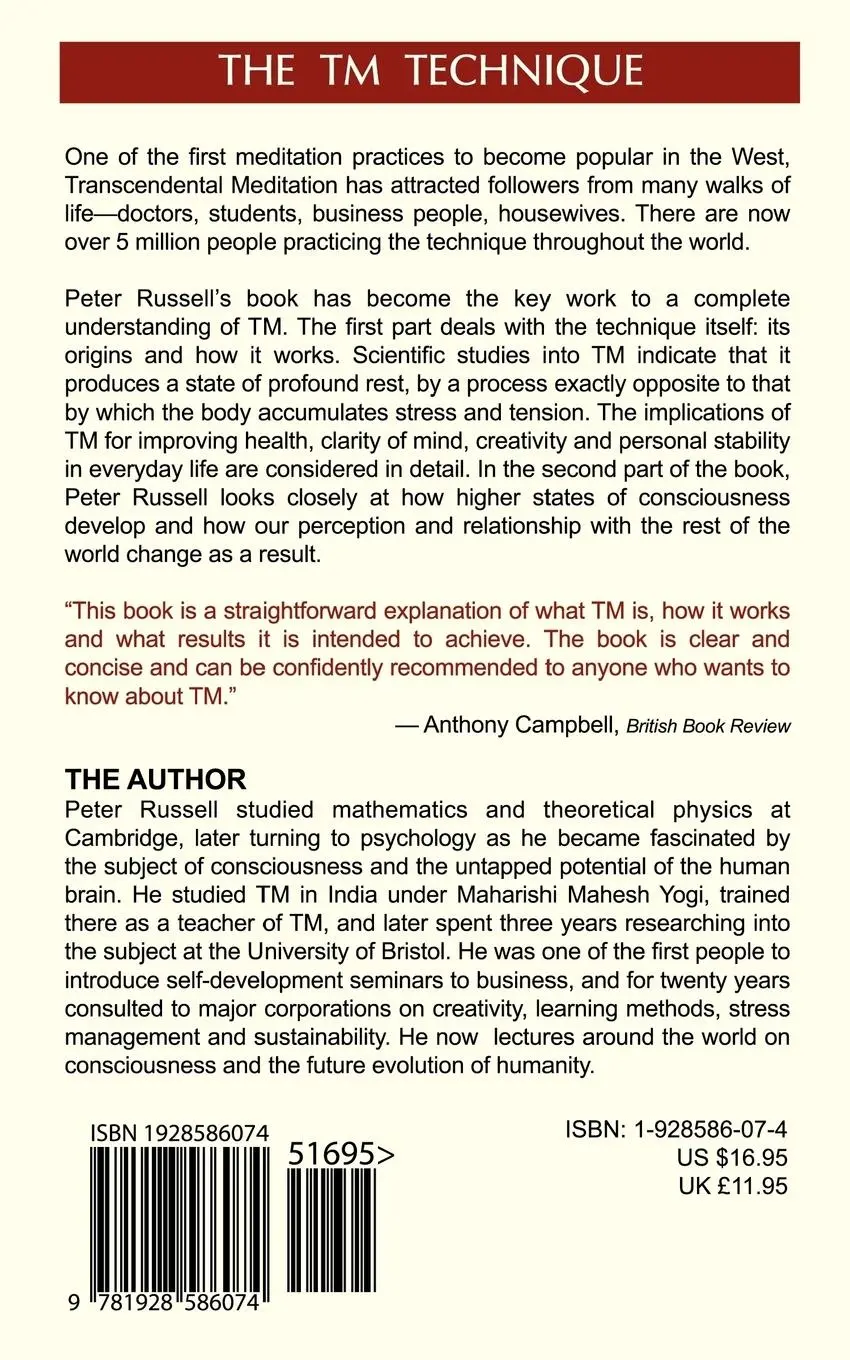 Rückseite: 9781928586074 | The TM Technique | Peter Russell | Taschenbuch | Englisch | 2002