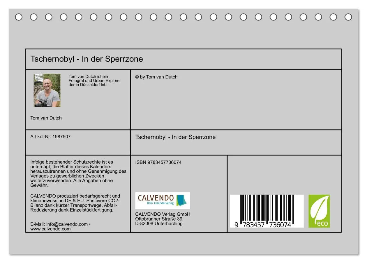 Bild: 9783457736074 | Tschernobyl - In der Sperrzone (Tischkalender 2026 DIN A5 quer),...