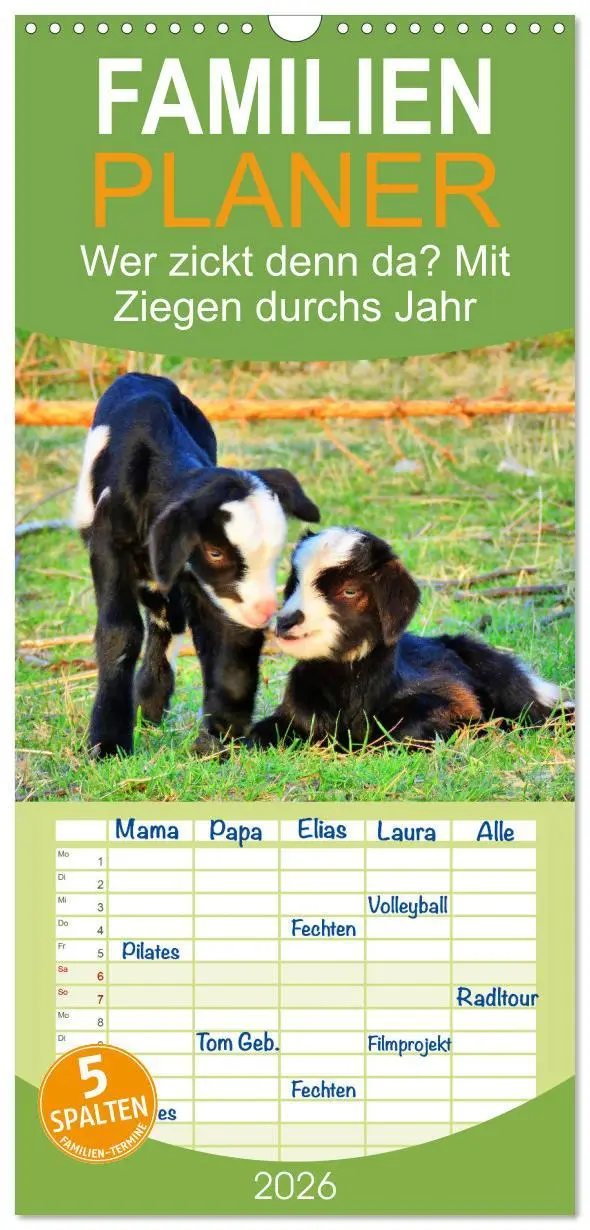 Cover: 9783516516074 | Familienplaner 2026 - Wer zickt denn da? Mit Ziegen durchs Jahr mit...