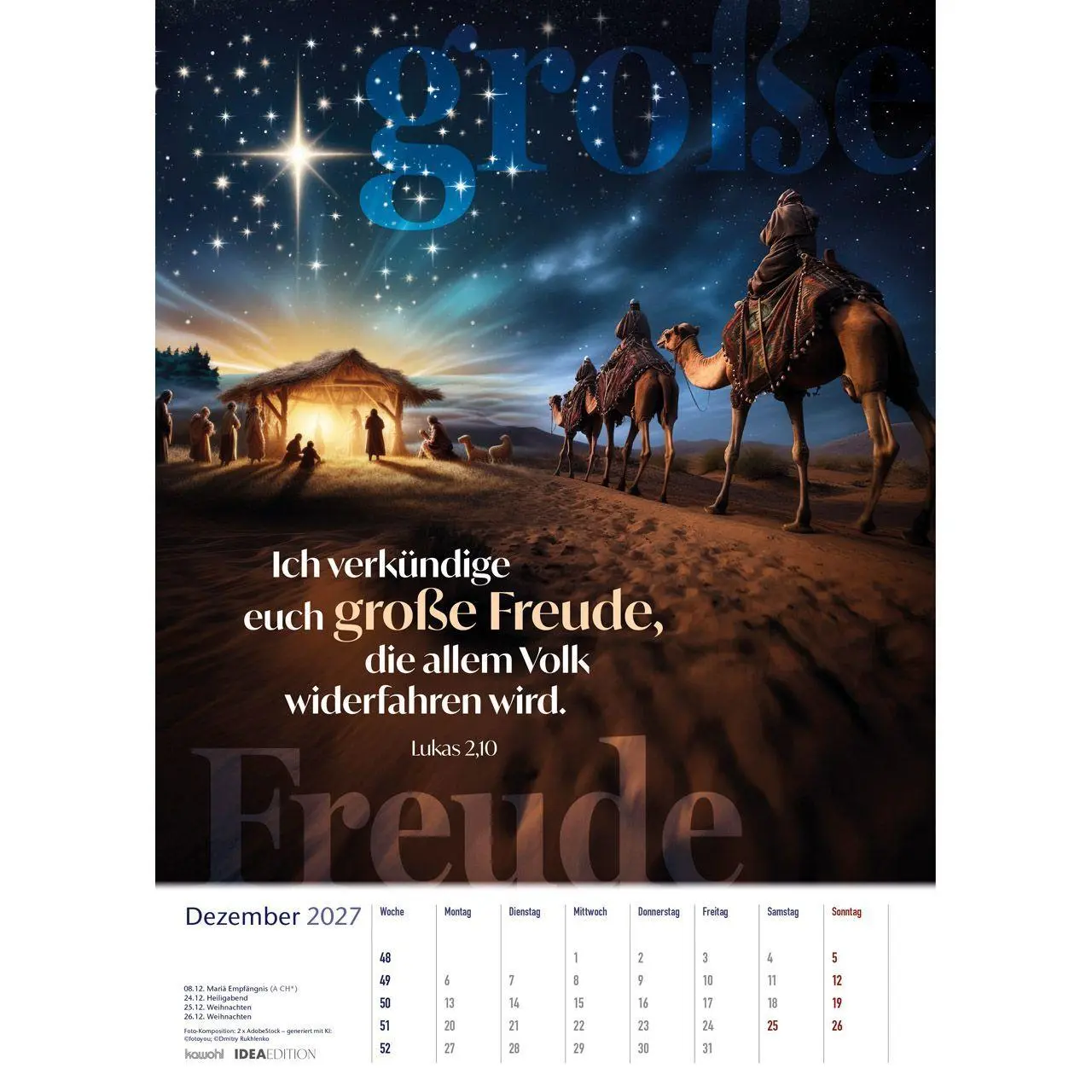 Bild: 9783754806074 | Auf seinem Weg 2027 | Foto-Kompositionen und Bibelworte | Kalender