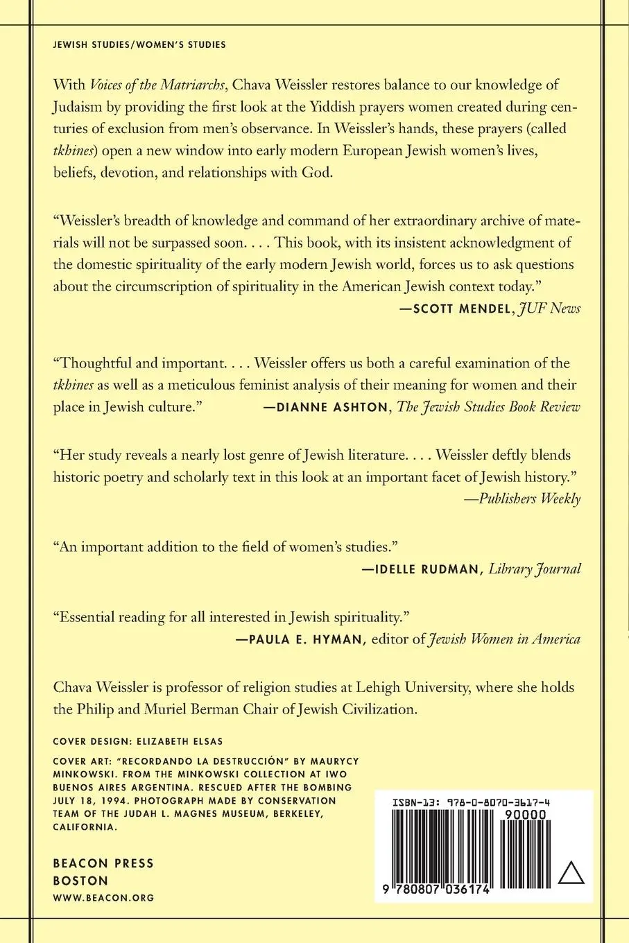 Rückseite: 9780807036174 | Voices of the Matriarchs | Chava Weissler | Taschenbuch | Englisch