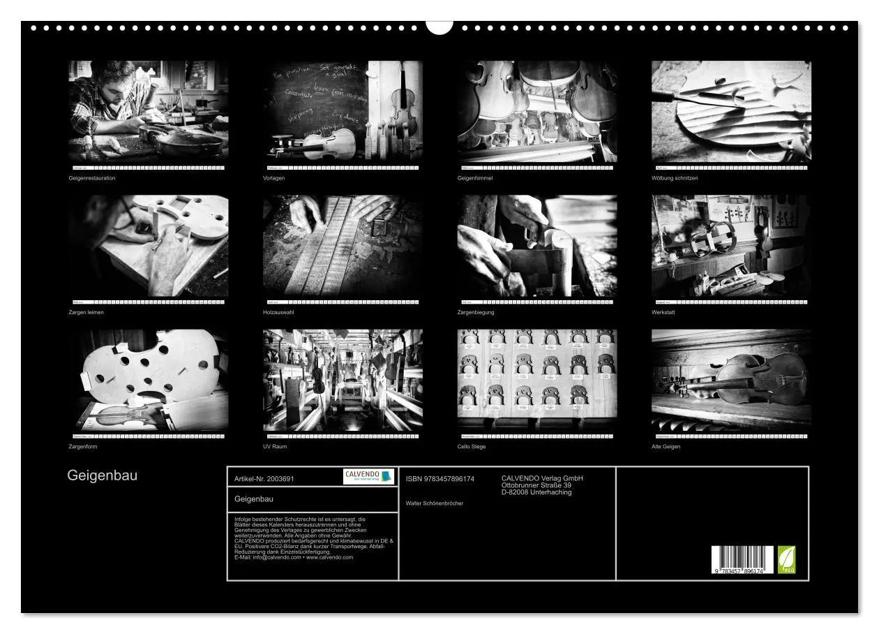Bild: 9783457896174 | Geigenbau (Wandkalender 2026 DIN A2 quer), CALVENDO Monatskalender