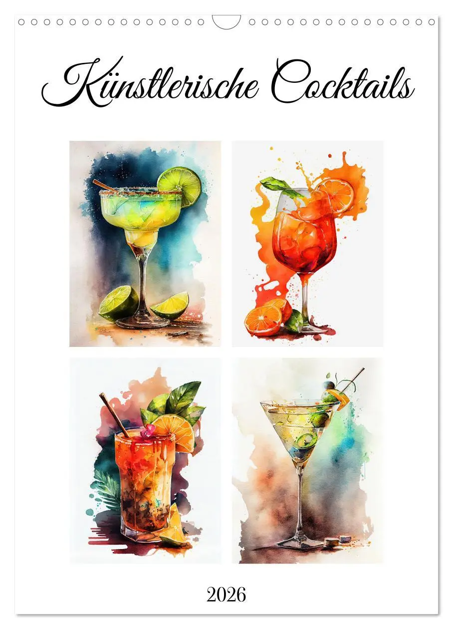 Cover: 9783516296174 | Künstlerische Cocktails (Wandkalender 2026 DIN A3 hoch), CALVENDO...