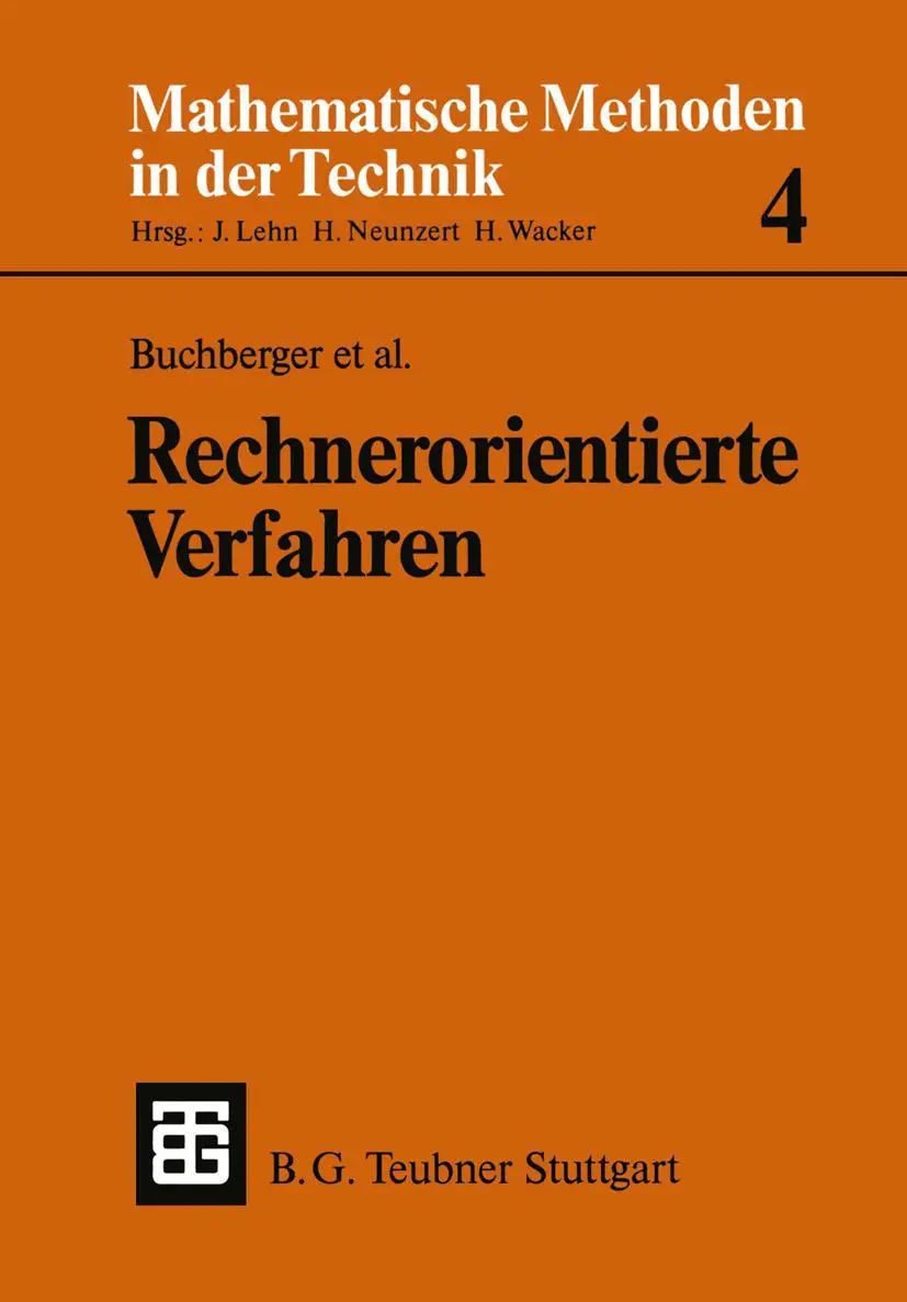 Cover: 9783519026174 | Rechnerorientierte Verfahren | Manfred Feilmeier (u. a.) | Taschenbuch