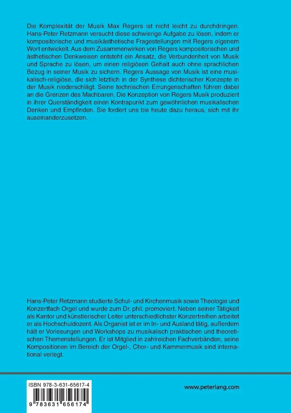 Rückseite: 9783631656174 | Max Regers Musik | Eine Studie zu Regers Musikdenken | Retzmann | Buch