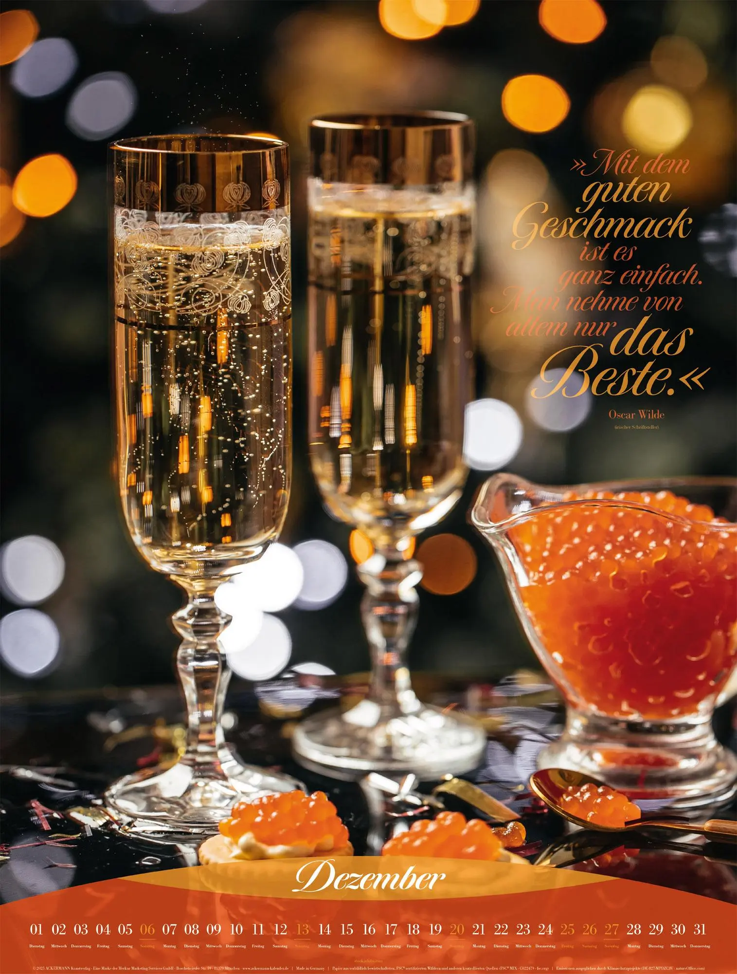 Bild: 9783838426174 | Art Culinaire Kalender 2026 | Ackermann Kunstverlag GmbH | Kalender