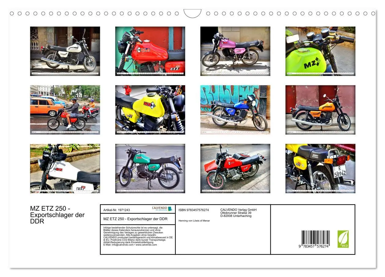 Bild: 9783457576274 | MZ ETZ 250 - Exportschlager der DDR (Wandkalender 2026 DIN A3...