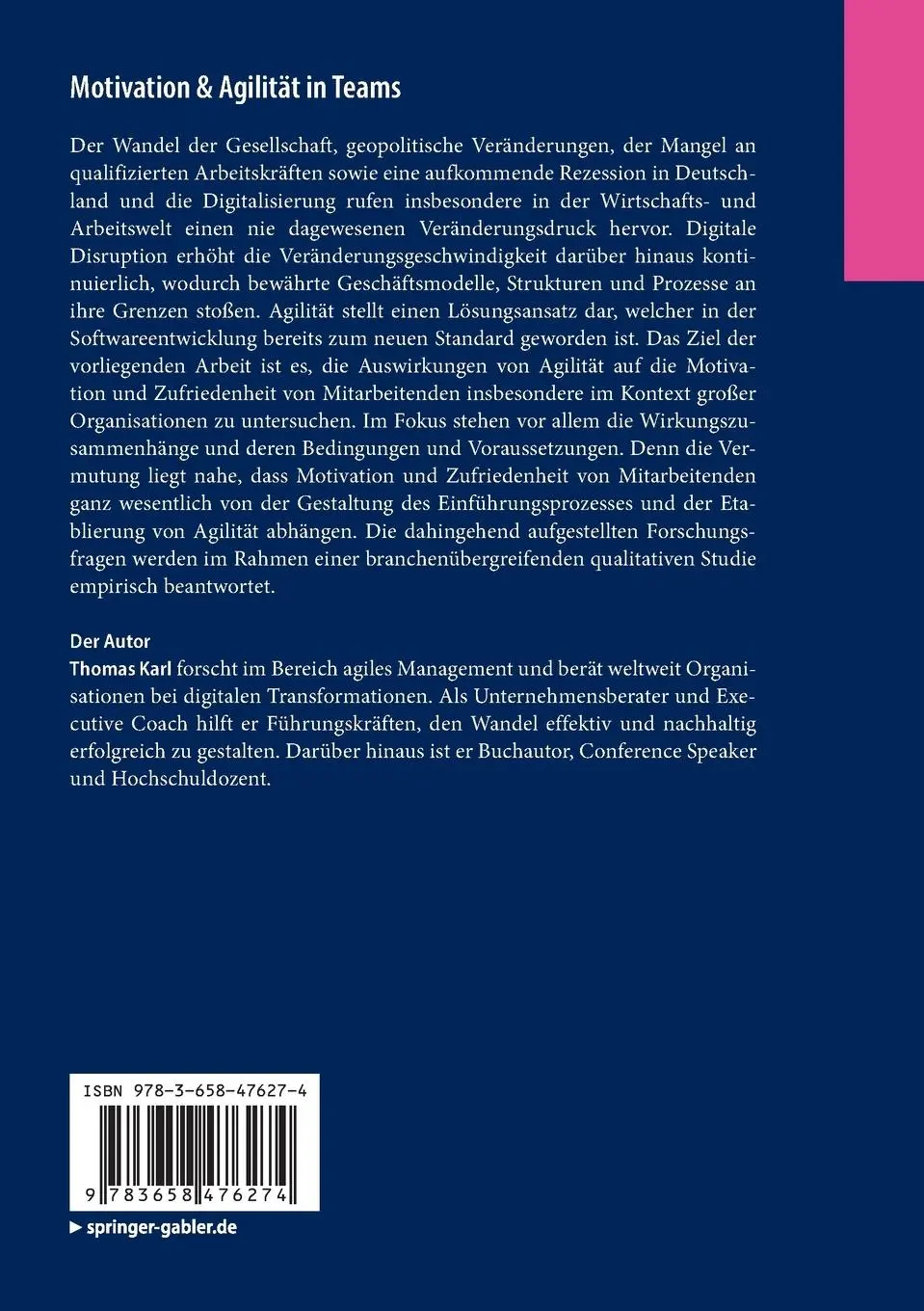 Rückseite: 9783658476274 | Motivation &amp; Agilität in Teams | Thomas Karl | Taschenbuch | xxvi