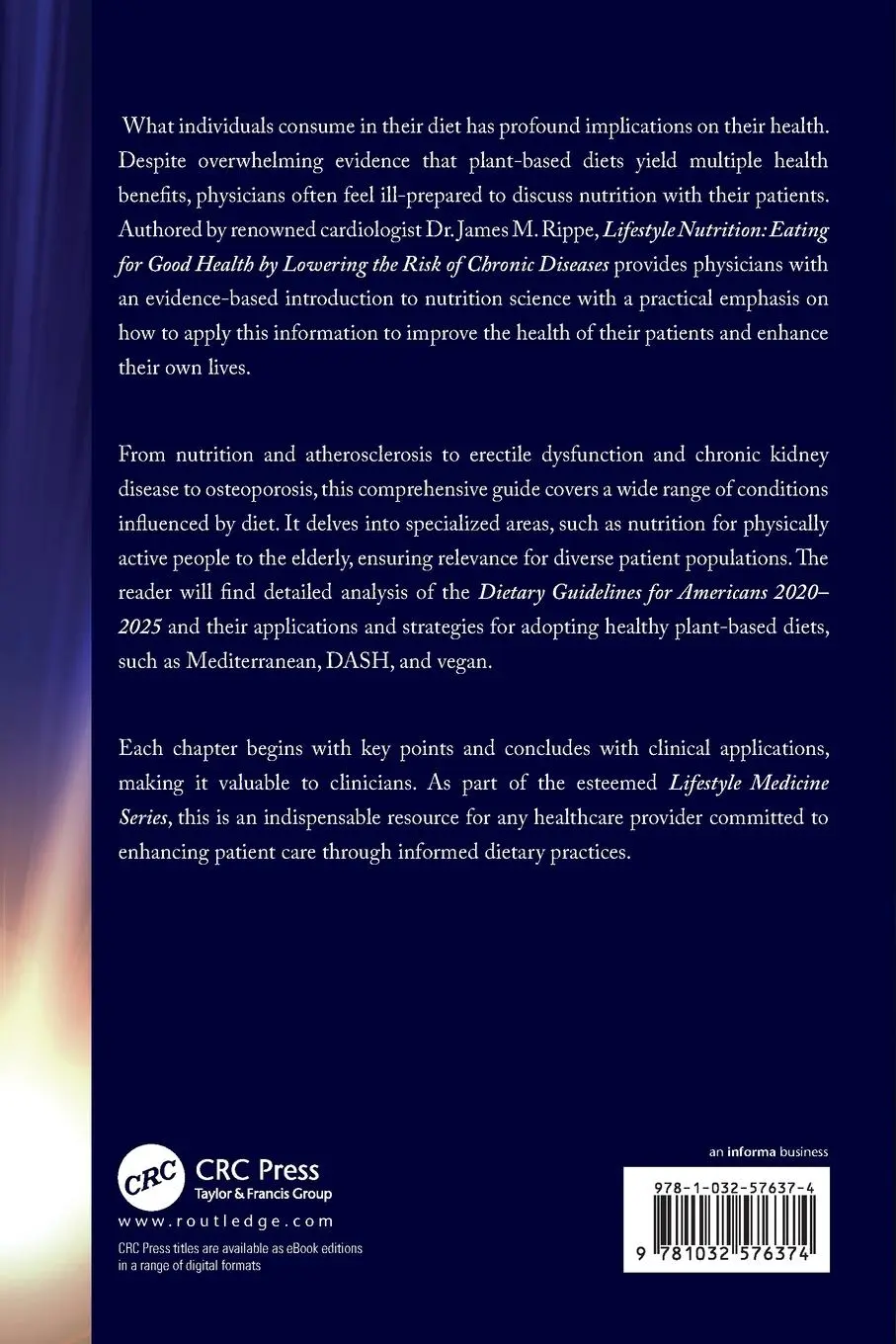 Rückseite: 9781032576374 | Lifestyle Nutrition | James M. Rippe | Taschenbuch | Englisch | 2024