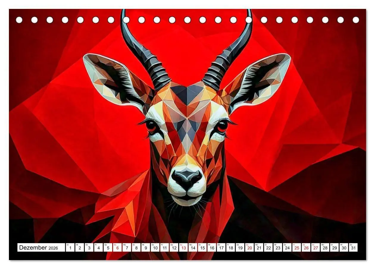 Bild: 9783516726374 | Low Poly Wildlife (Tischkalender 2026 DIN A5 quer), CALVENDO...
