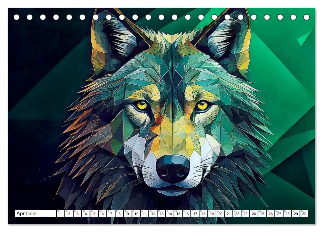 Bild: 9783516726374 | Low Poly Wildlife (Tischkalender 2026 DIN A5 quer), CALVENDO...