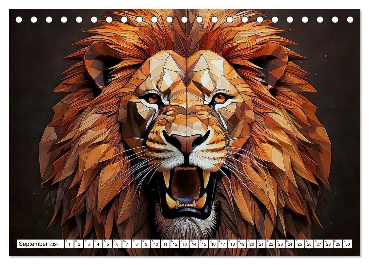 Bild: 9783516726374 | Low Poly Wildlife (Tischkalender 2026 DIN A5 quer), CALVENDO...