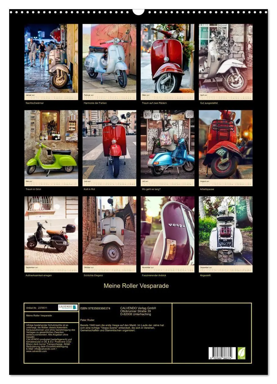 Bild: 9783569366374 | Meine Roller Vesparade (Wandkalender 2027 DIN A2 hoch), CALVENDO...