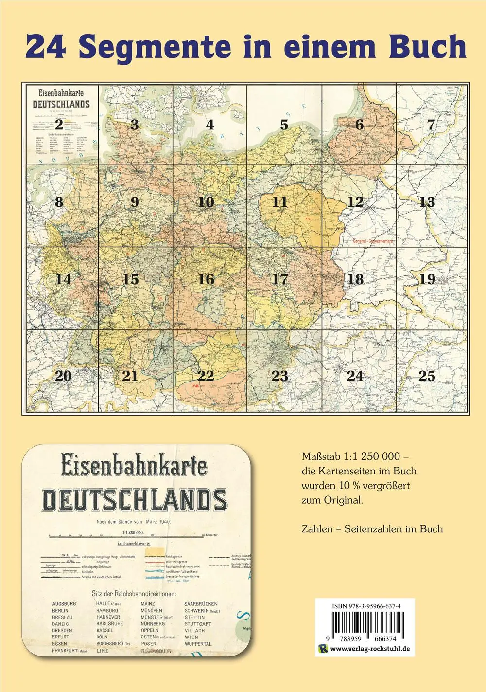 Rückseite: 9783959666374 | ATLAS DR März 1940 - Eisenbahnkarte Deutschland | Harald Rockstuhl