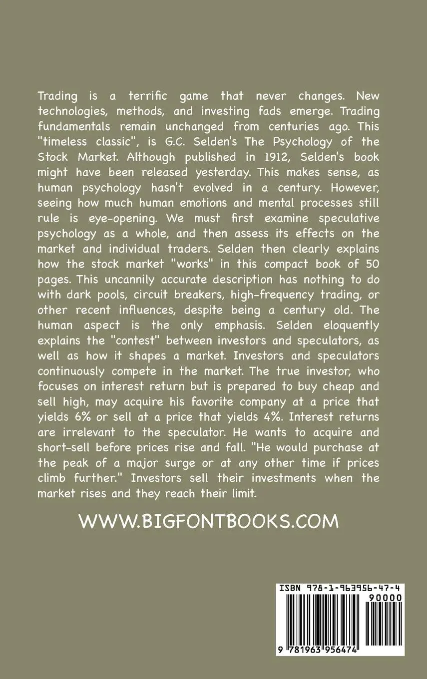 Rückseite: 9781963956474 | Psychology of the Stock Market | G. C. Selden | Buch | Englisch | 2024