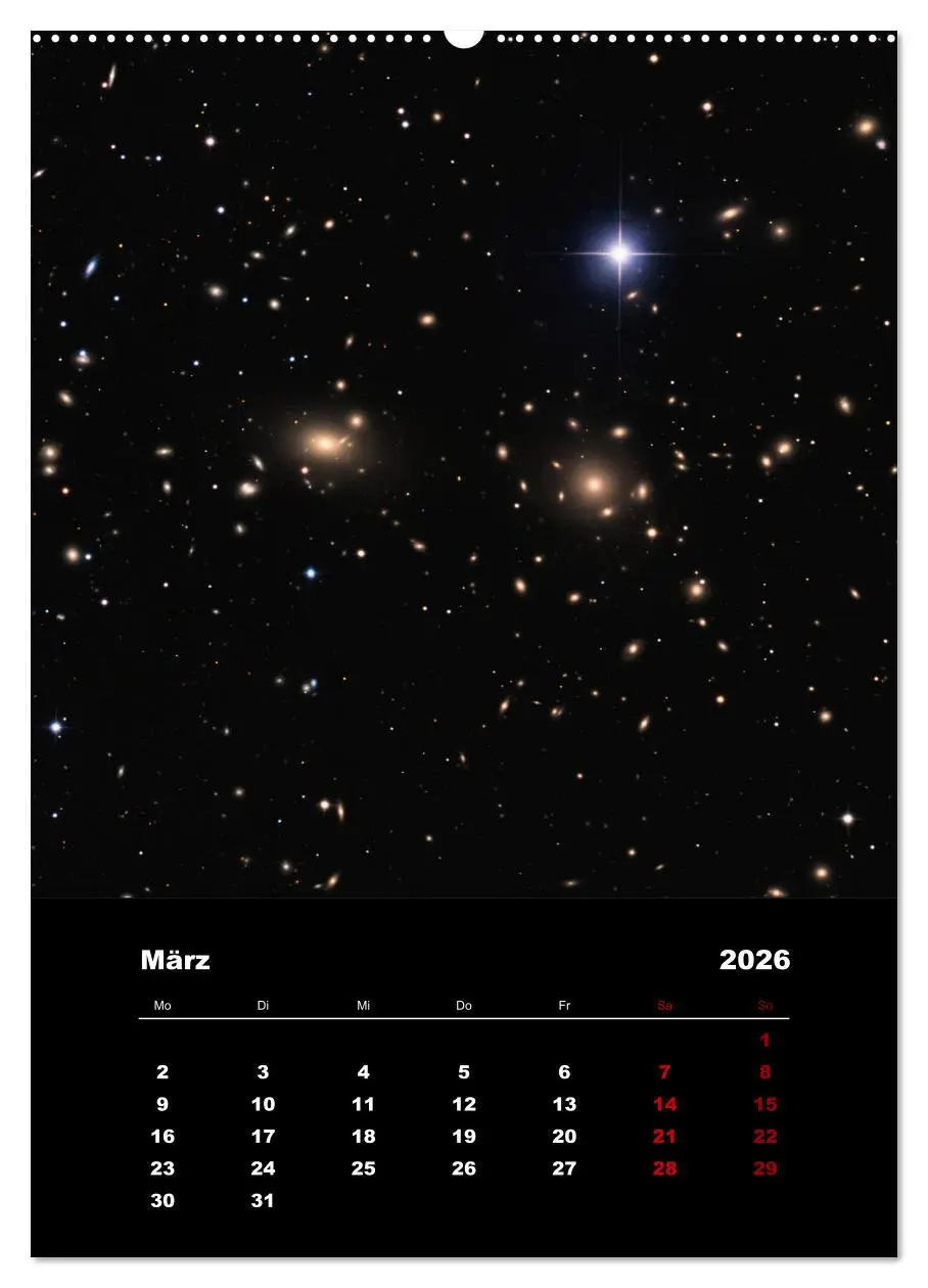 Bild: 9783516406474 | Das Universum (Wandkalender 2026 DIN A2 hoch), CALVENDO Monatskalender