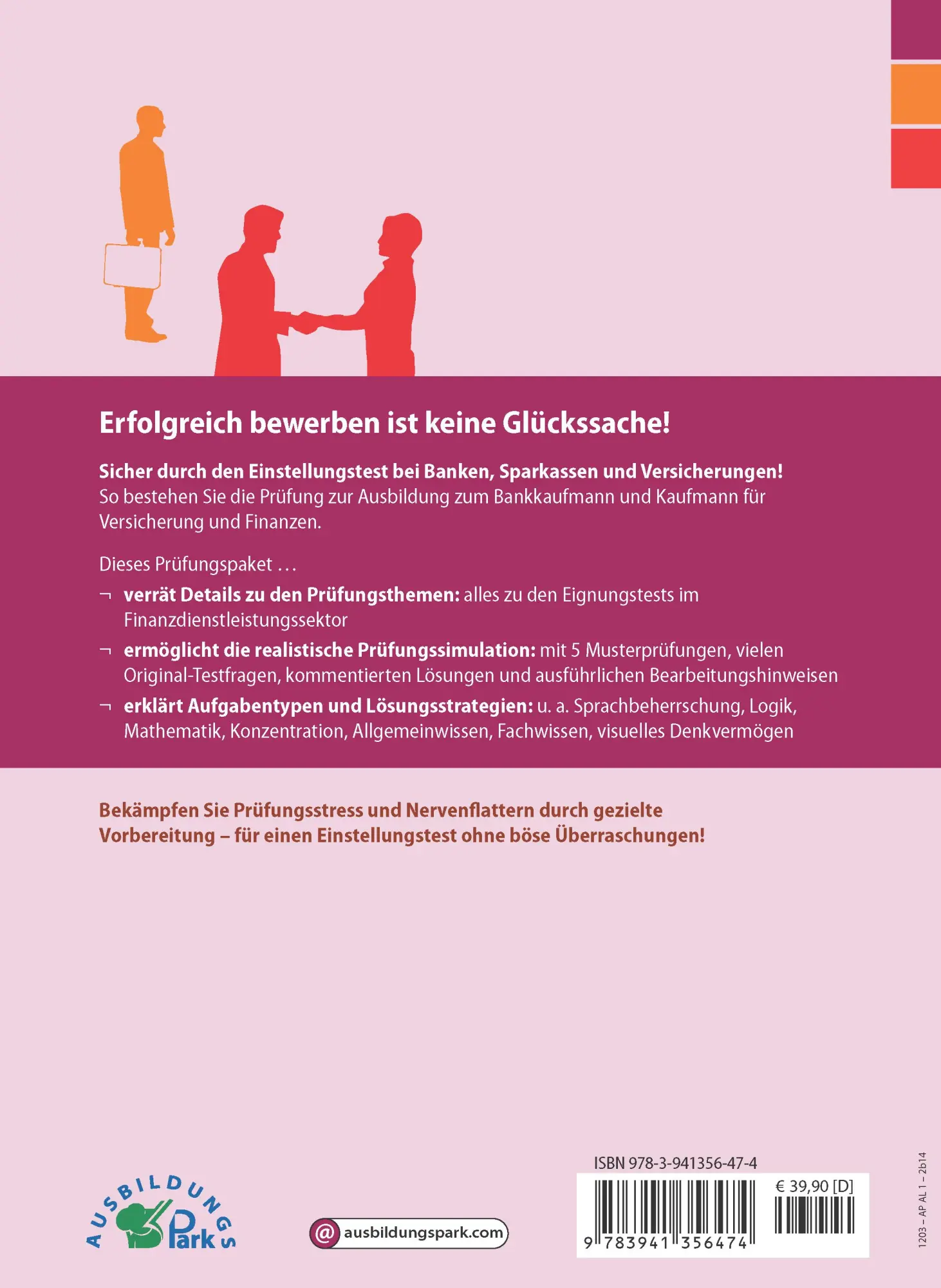 Rückseite: 9783941356474 | Der Einstellungstest / Eignungstest zur Ausbildung zum Bankkaufmann...