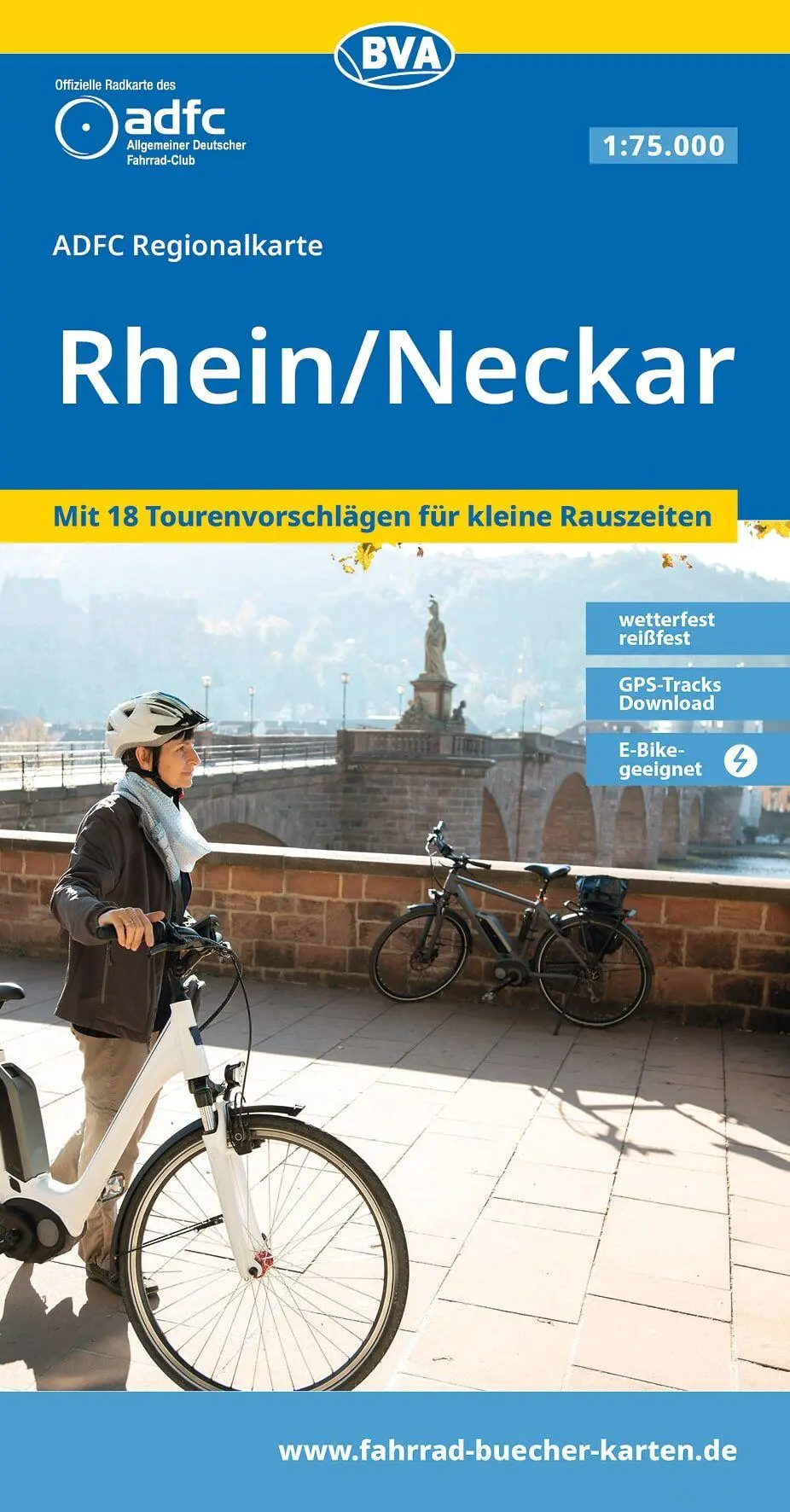 Cover: 9783991546474 | BVA ADFC Regionalkarte Region Rhein/Neckar 1:75.000 | (Land-)Karte