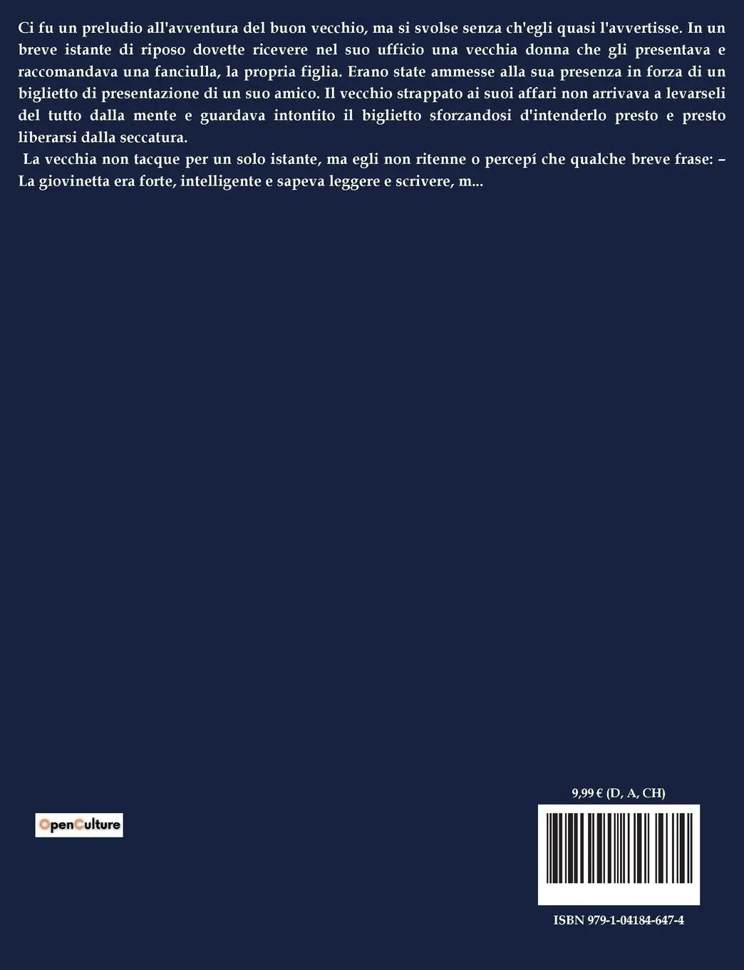 Rückseite: 9791041846474 | La Novella Del Buon Vecchio E Della Bella Fanciulla | Italo Svevo