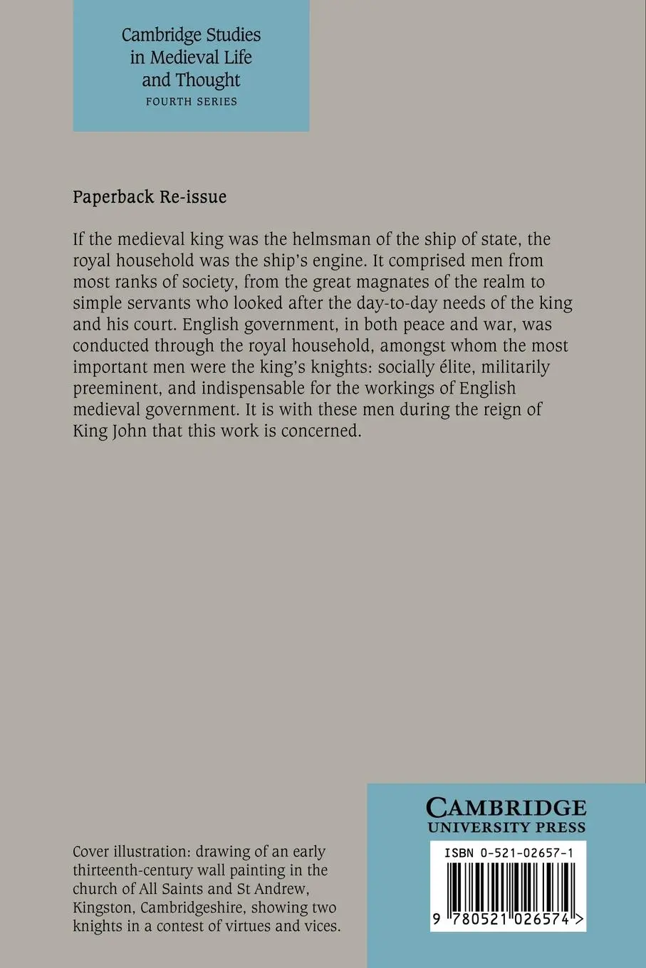 Rückseite: 9780521026574 | The Household Knights of King John | S. D. Church | Taschenbuch | 2006