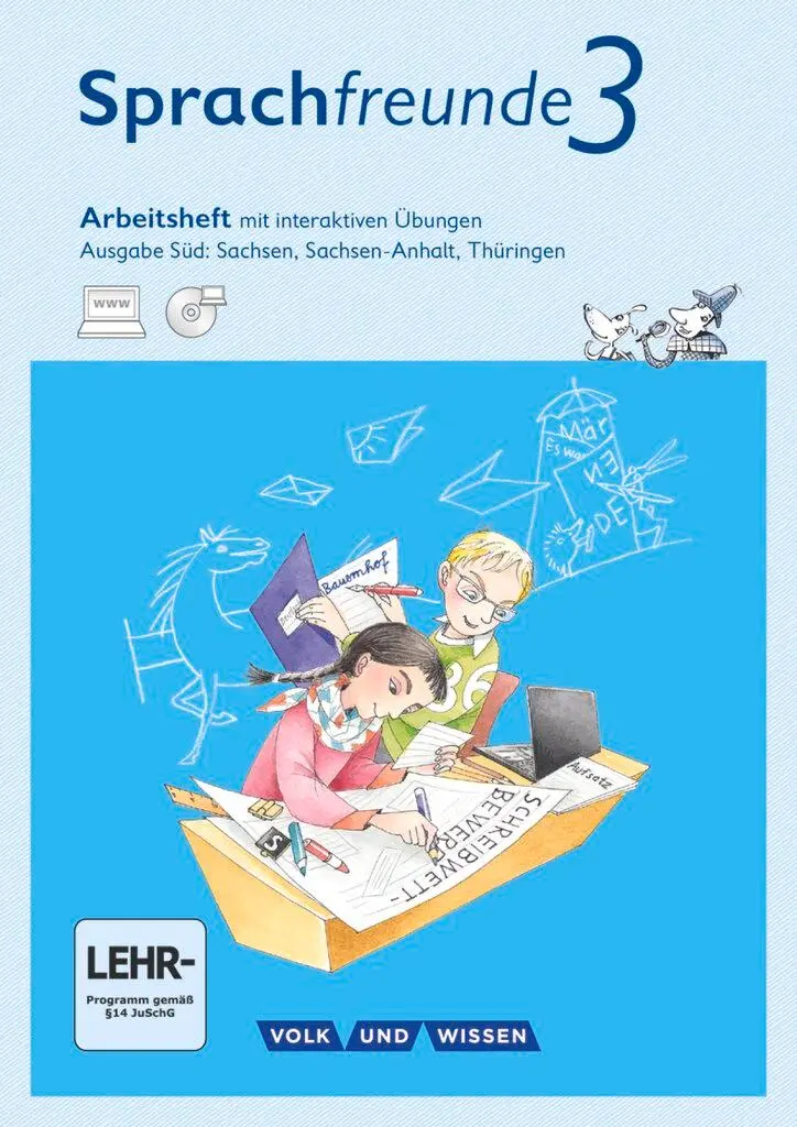 Cover: 9783060836574 | Sprachfreunde 3. Schuljahr - Ausgabe Süd - Arbeitsheft mit...