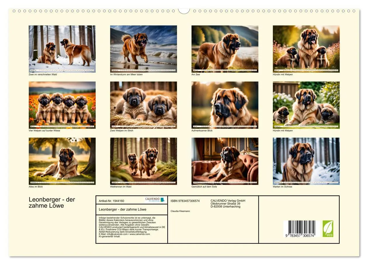Bild: 9783457306574 | Leonberger - der zahme Löwe (hochwertiger Premium Wandkalender 2026...