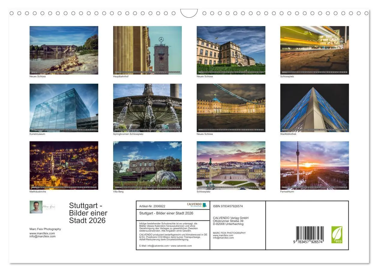 Bild: 9783457926574 | Stuttgart - Bilder einer Stadt 2026 (Wandkalender 2026 DIN A3...