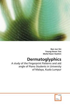 Dermatoglyphics | A study of the Fingerprint Patterns and atd angle of Piano Students in University of Malaya, Kuala Lumpur | Ban Jun Sin (u. a.) | Taschenbuch | Englisch | VDM Verlag Dr. Müller - Jun Sin, Ban