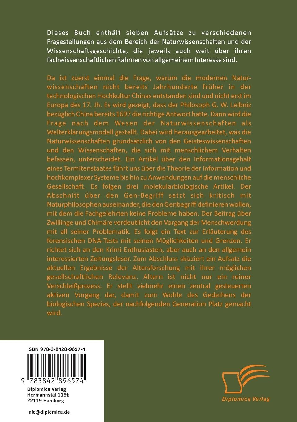 Rückseite: 9783842896574 | Die Natur im Spiegel der Wissenschaft: Sieben...