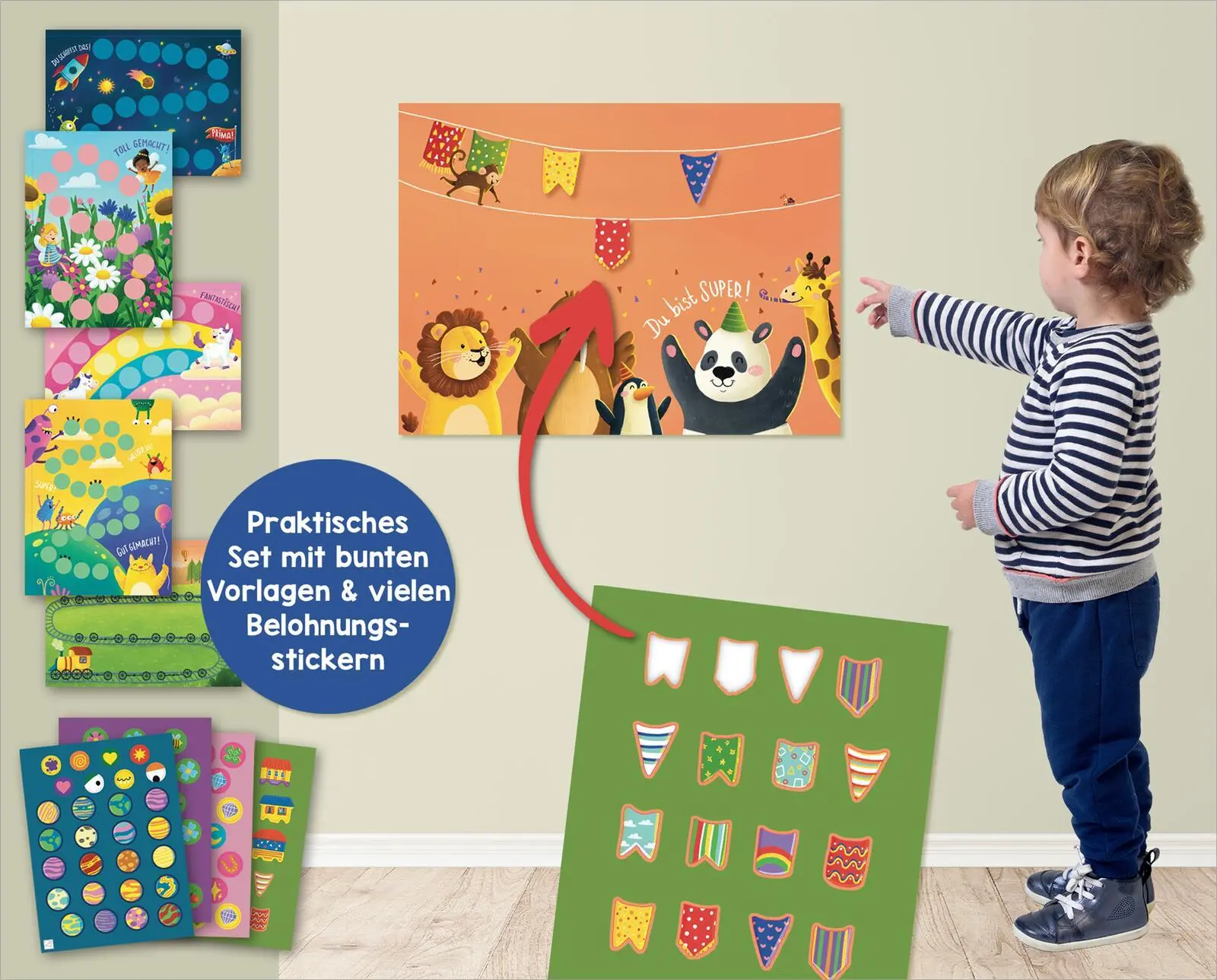 Bild: 4014489136774 | Mein Mutmach-Set | 16 Vorlagen mit Belohnungsstickern | Sarah Dietz