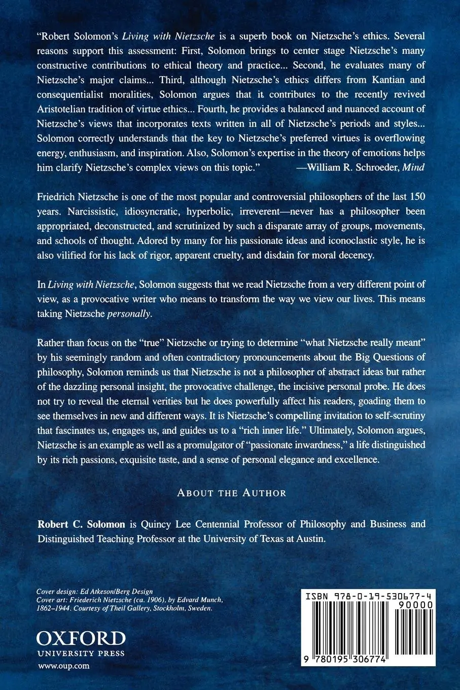 Rückseite: 9780195306774 | Living with Nietzsche | What the Great "Immoralist" Has to Teach Us