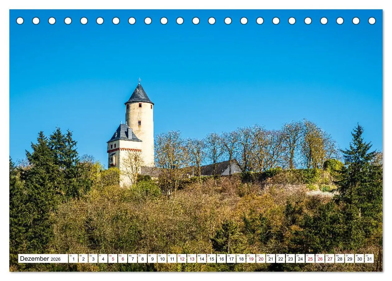 Bild: 9783457386774 | Burgen des Hunsrücks (Tischkalender 2026 DIN A5 quer), CALVENDO...