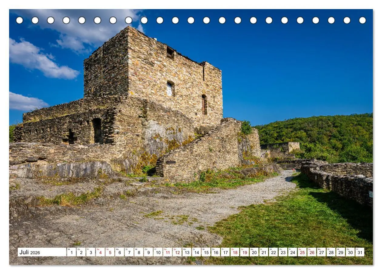 Bild: 9783457386774 | Burgen des Hunsrücks (Tischkalender 2026 DIN A5 quer), CALVENDO...