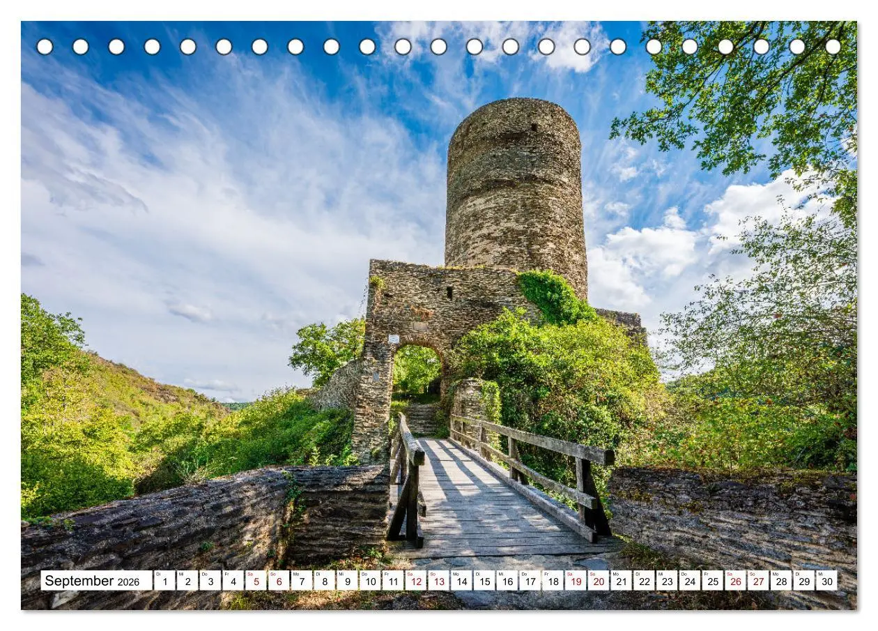 Bild: 9783457386774 | Burgen des Hunsrücks (Tischkalender 2026 DIN A5 quer), CALVENDO...