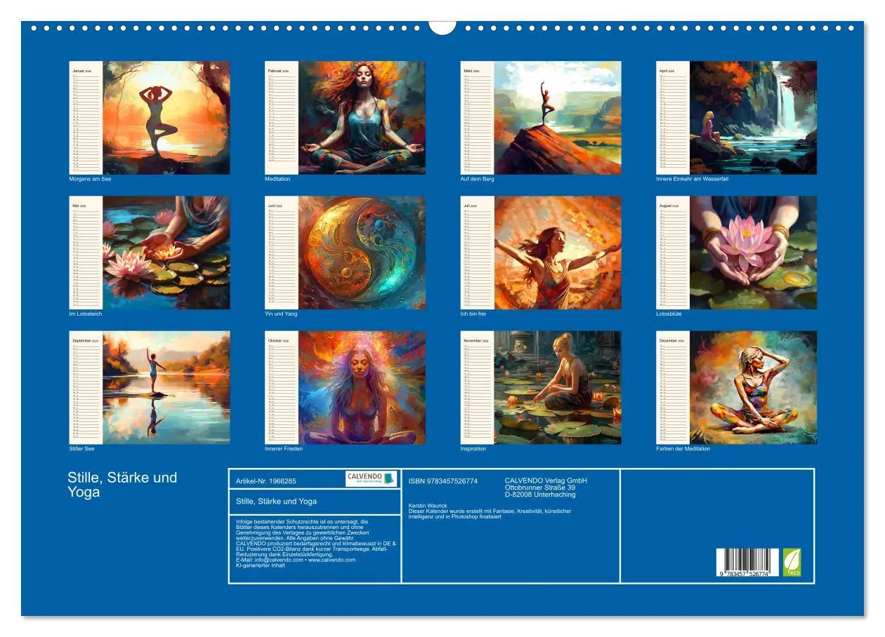 Bild: 9783457526774 | Stille, Stärke und Yoga (Wandkalender 2026 DIN A2 quer), CALVENDO...