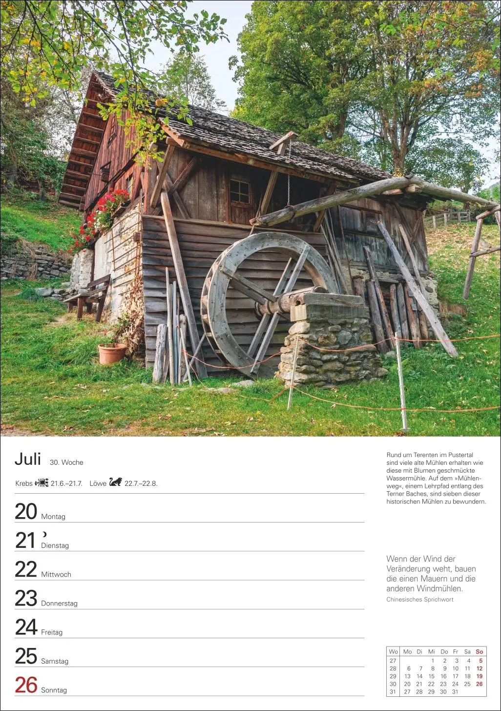 Bild: 9783840036774 | Südtirol Wochenplaner 2026 - Eine Reise in 53 Bildern | Ulrike Issel
